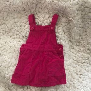 Pink corduroy overalls/dress